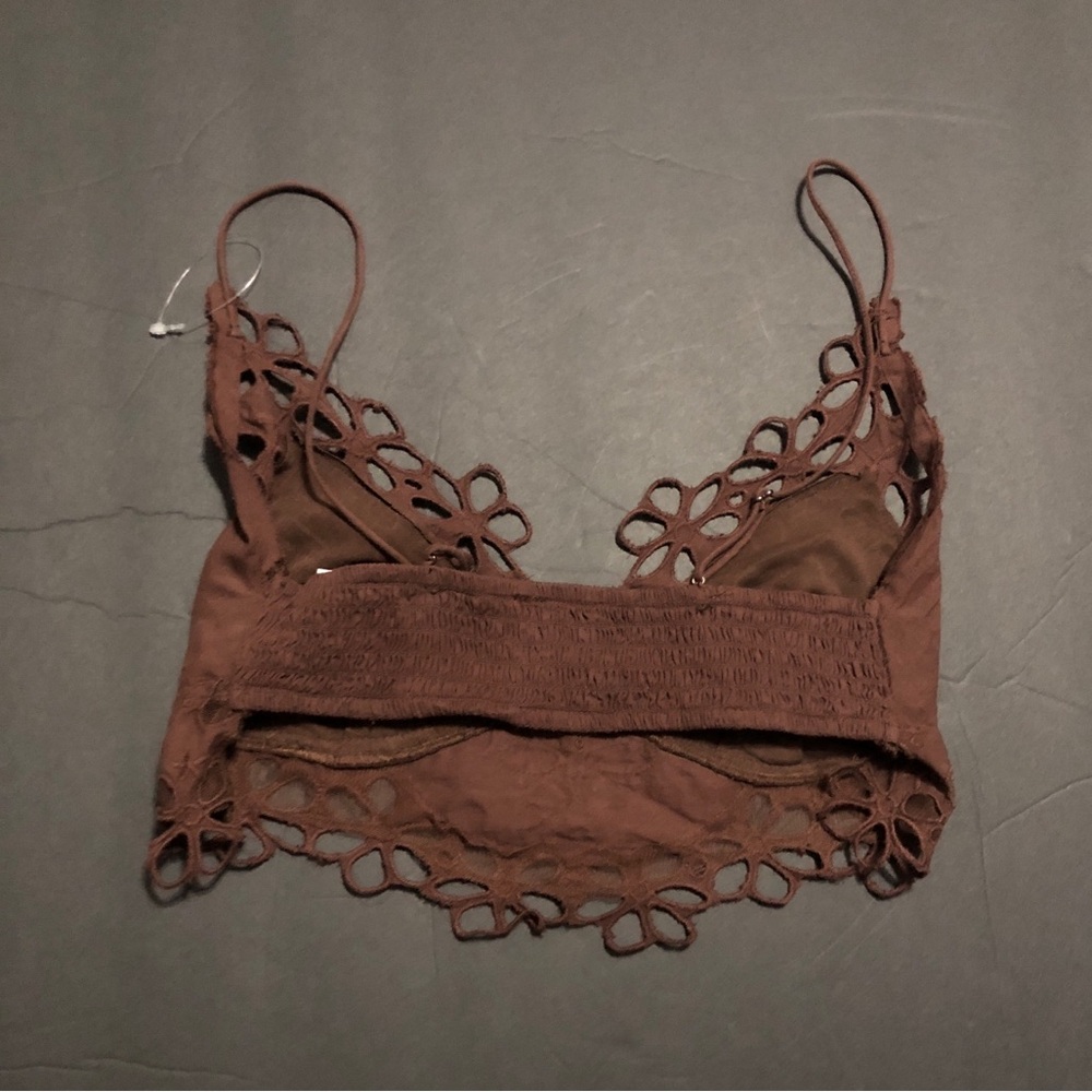 Free People Intimately Free Asteria dark brown Hot Fudge Bralette top size small - Picture 3 of 7